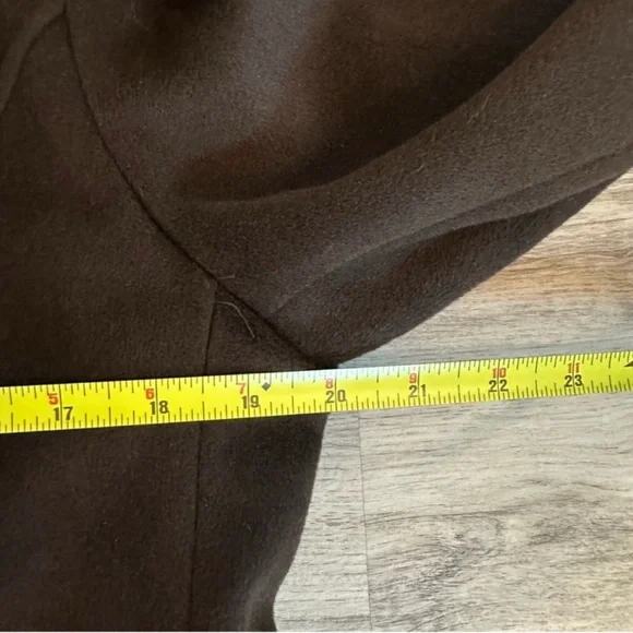 Vintage Liz Claiborne Elegant Brown Long Coat wool angora blend coat size 10 - Picture 5 of 7